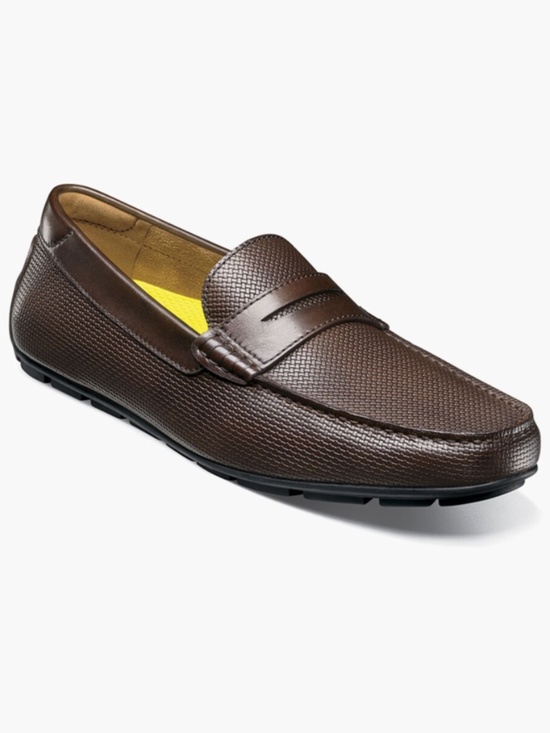 Mens Florsheim Motor Penny Driver Brown Leather, 13411-200 main image 4